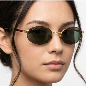 Ray-Ban RB3007 Sidestreet Crosswalk Small Oval Sunglasses Tortoiseshell Gold Y2K